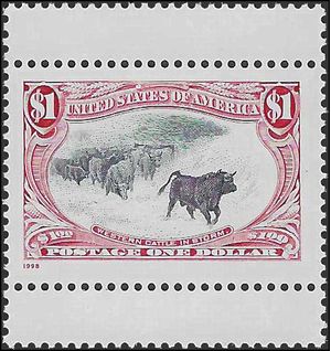 #3210 $1.00 Western Cattle in Storm 1998 Mint NH
