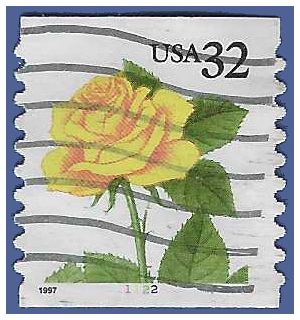 #3054 32c Yellow Rose PNC Single #1122 1997 Used