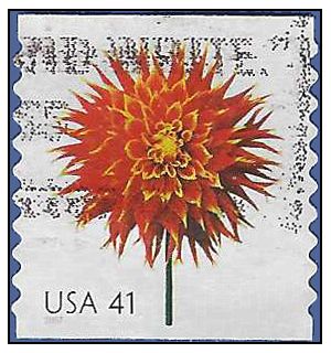 #4167 41c Flowers Dahlia Coil Single 2007 Used