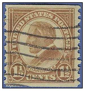 # 598 1.5c Warren Harding Coil Single 1925 Used