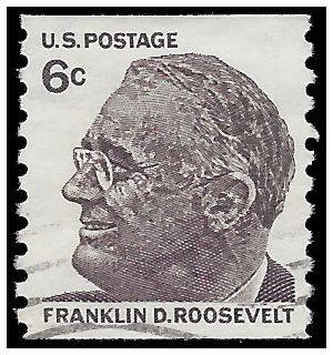 #1305 6c Franklin D. Roosevelt Coil Single 1968 Used