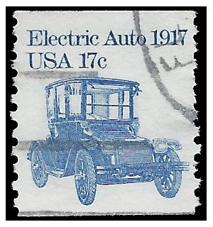 #1906 17c Electric Auto 1917 Coil Single 1981 Used