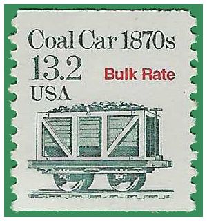 #2259 13.2c Coal Car 1870s Bulk Rate Coil Single 1988 Mint NH