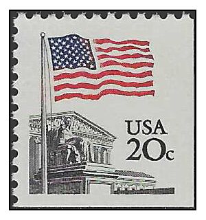 #1896a 20c Flag over Supreme Court Booklet Single 1981 Mint NH
