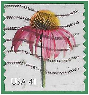 #4184 41c Flowers Coneflower Booklet Single 2007 Used