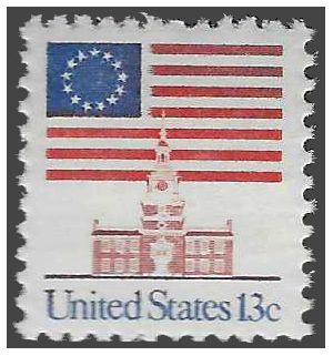 #1622 13c Flag Over Independence Hall 1975 Mint NH