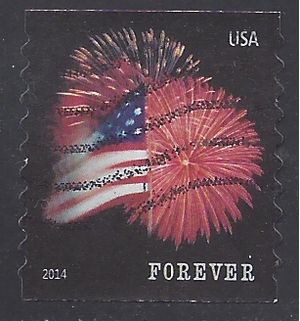 #4854 (49c Forever) Star Spangled Banner Coil Single 2014 Used