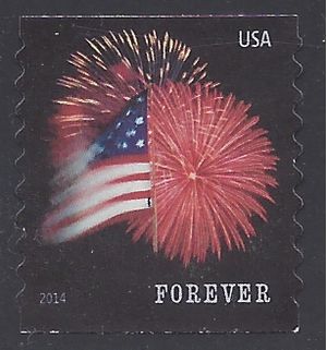 #4854 (49c Forever) Star Spangled Banner Coil Single 2014 Used