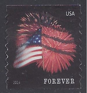 #4854 (49c Forever) Star Spangled Banner Coil Single 2014 Used