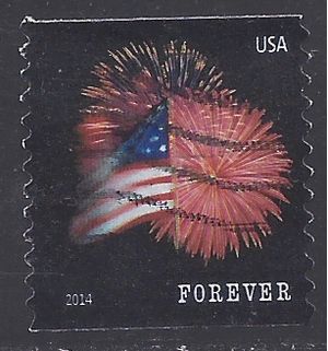 #4868 (49c Forever) Star Spangled Banner Coil Single Used