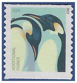 #4990 22c Emperor Penguins Coil Single 2015 Used