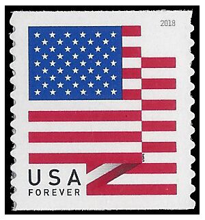 #5261 (50c Forever) US Flag Coil Single BCA 2018 Mint NH