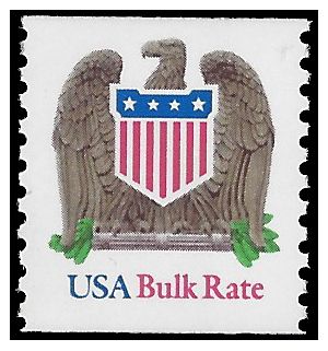 #2604 10c Bulk Rate Eagle and Shield Coil Single LGG 1993 Mint NH