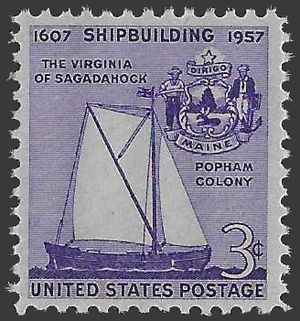 #1095 3c Shipbuilding in America 1957 Mint NH