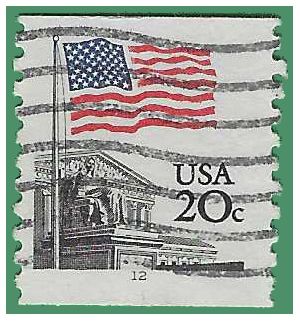 #1895a 20c Flag Over Supreme Court PNC Single #12 1981 Used