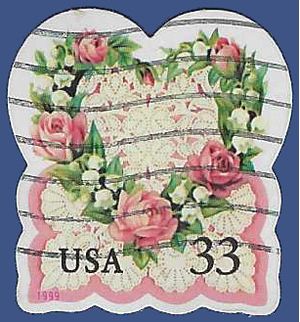 #3274 33c Love Victorian Heart Booklet Single 1999 Use