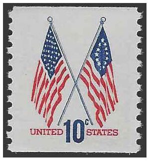 #1519 10c 13 & 50 Star Flag Coil Single 1973 Mint NH