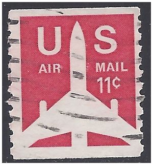 Scott C 82 11c US Air Mail Silhouette of Jet Airliner Coil Single 1971 Used