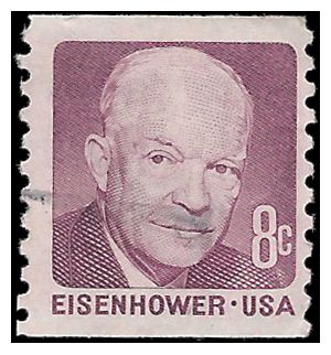 #1402 8c Dwight D. Eisenhower Coil Single 1971 Used