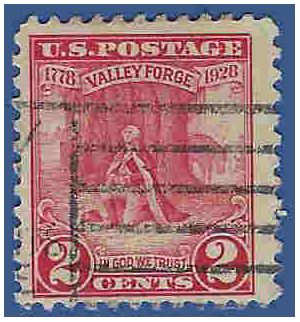 # 645 2c George Washington at Valley Forge 1928 Used