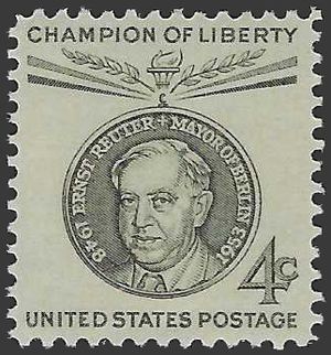 #1136 4c Champions of Liberty Ernst Reuter 1959 Mint NH