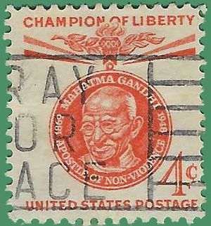 #1174 4c Champions of Liberty Mahatma Gandhi 1961 Used