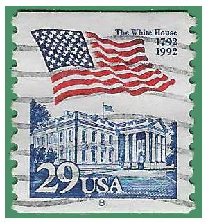 #2609 29c Flag Over White House PNC Single #8 1992 Used