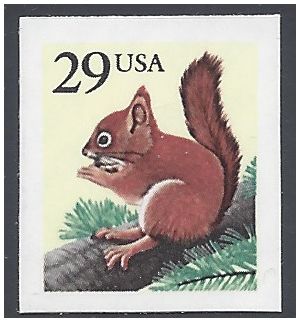 #2489 29c Red Squirrel Booklet Single 1993 Mint NH