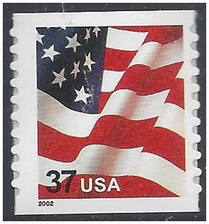 #3632 37c US Flag Coil Single 2002 Mint NH