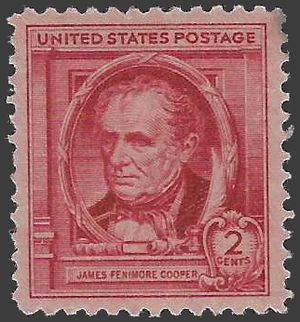 # 860 2c Famous American Authors James Fenimore Cooper 1940 Mint NH