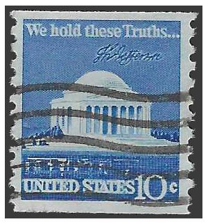#1520 10c Jefferson Memorial Coil Single 1973 Used