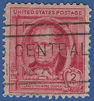 # 860 2c Famous American Authors James Fenimore Cooper 1940 Used