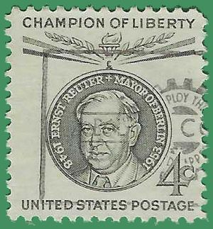 #1136 4c Champions of Liberty Ernst Reuter 1959 Used
