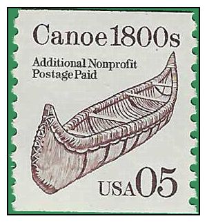 #2453 5c Transportation Issue Canoe 1800s Coil Single 1991 Mint NH