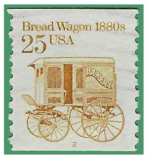 #2136 25c Bread Wagon 1880s PNC Single P#2 1986 Used