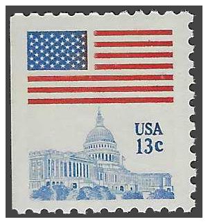 #1623 13c Flag Over Capital Booklet Single 11x10.5 1977 Mint NH