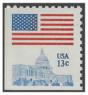 #1623 13c Flag Over Capital Booklet Single 11x10.5 1977 Mint NH