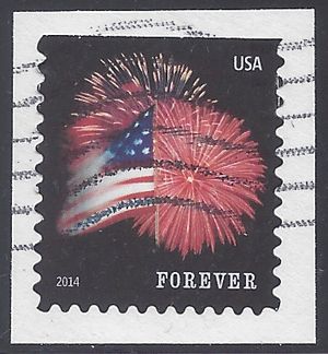 #4855 (49c Forever) Star Spangled Banner Booklet Single 2014 Used