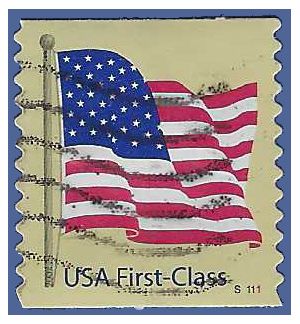 #4133 41c  U.S. Flag PNC Coil Single #S1111 2007 Used