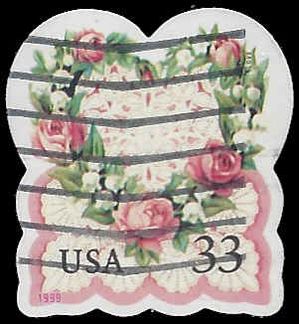 #3274 33c Love Victorian Heart Booklet Single 1999 Used