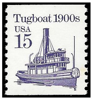 #2260 15c Tugboat 1900s Coil Single 1988 Mint NH