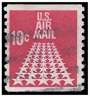 Scott C 73 10c US Air Mail Fifty Star Runway Coil Single 1968 Used