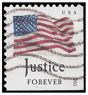 #4644 (45c Forever) Four Flags Justice Booklet Single 2012 Used