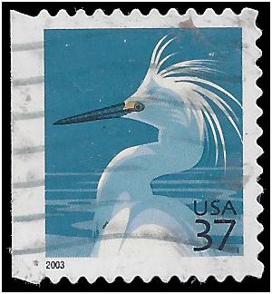 #3830d 37c Snowy Egret Booklet Single 2004 Used