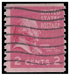 # 841 2c Presidential Series-John Adams Coil Single 1939 Used