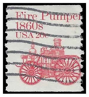 #1908 20c Fire Pumper 1860sCoil Single 1981 Used