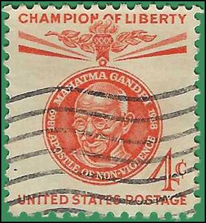 #1174 4c Champions of Liberty Mahatma Gandhi 1961 Used