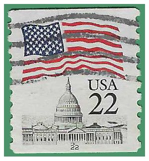 #2115a 22c Flag over Capitol PNC Single #22 1985 Used
