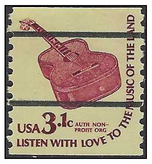 #1613a 3.1c Americana Issue  Six String Guitar Coil Single Precancel 1979 Mint NH