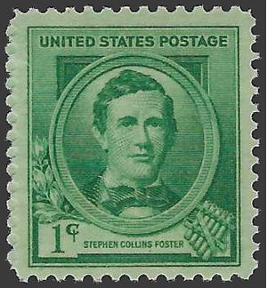 # 879 1c Famous American Composers Stephen Collins Foster 1940 Mint NH